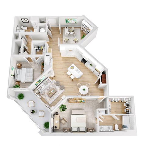 Floor Plan 2.2 at The Oasis at Surfside